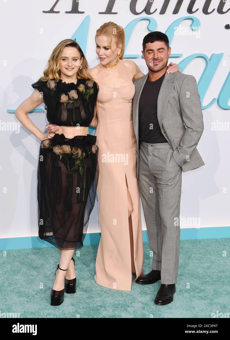 LOS ANGELES, CALIFORNIA JUNE 13 (LR) Joey King, Nicole Kidman and Zac Efron attend the Los
