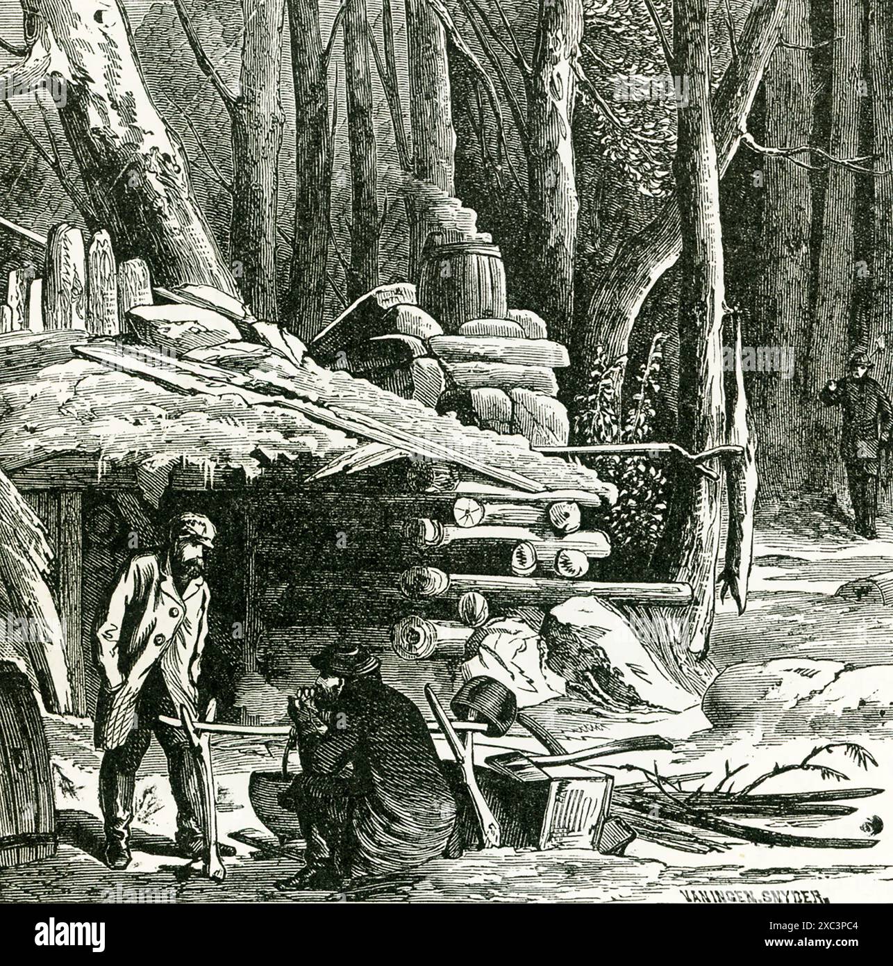 Lumberjack 19th century illustration hi-res stock photography and