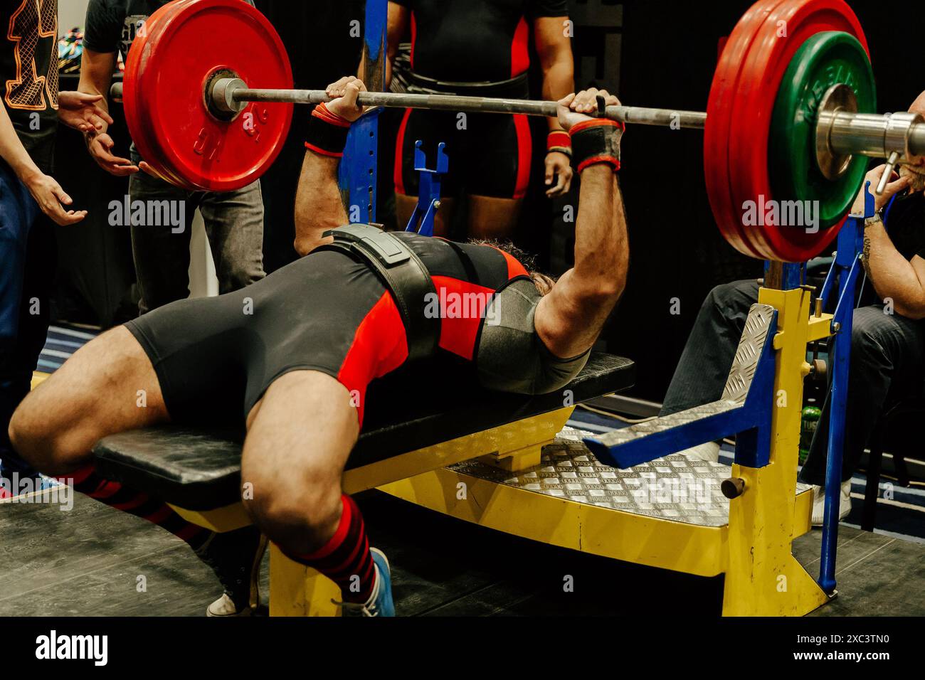 indian athlete start bench press at powerlifting competition Stock Photo Alamy