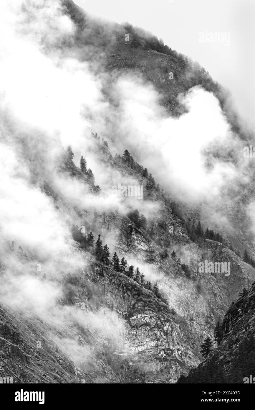 Dramatic mountain panorama Black and White Stock Photos & Images - Alamy