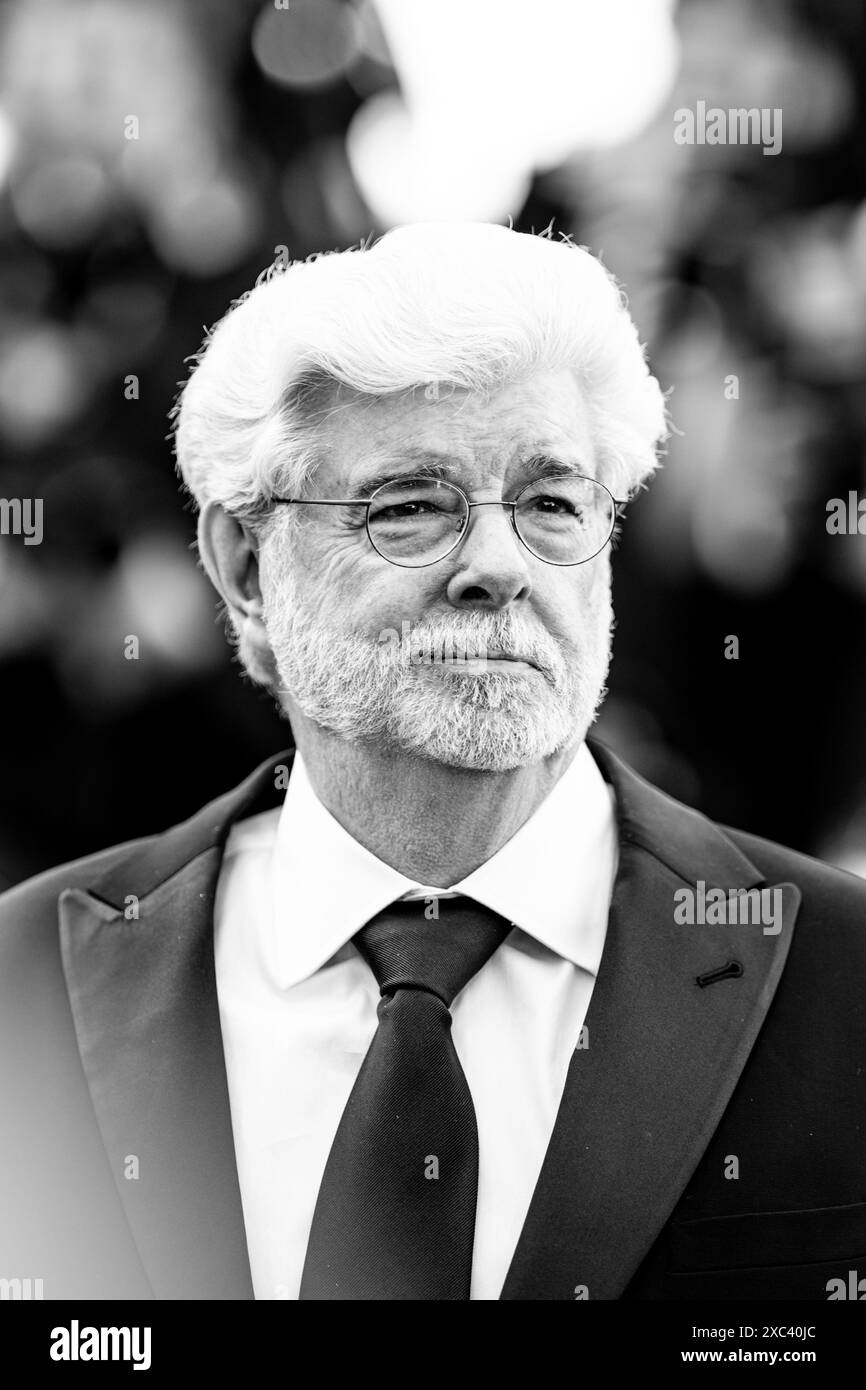 CANNES, FRANCE - MAY, 23:           George Lucas attends the red carpet of Closing ceremony at Festival de Cannes 2024, in Cannes, France(Photo by Gio Stock Photo