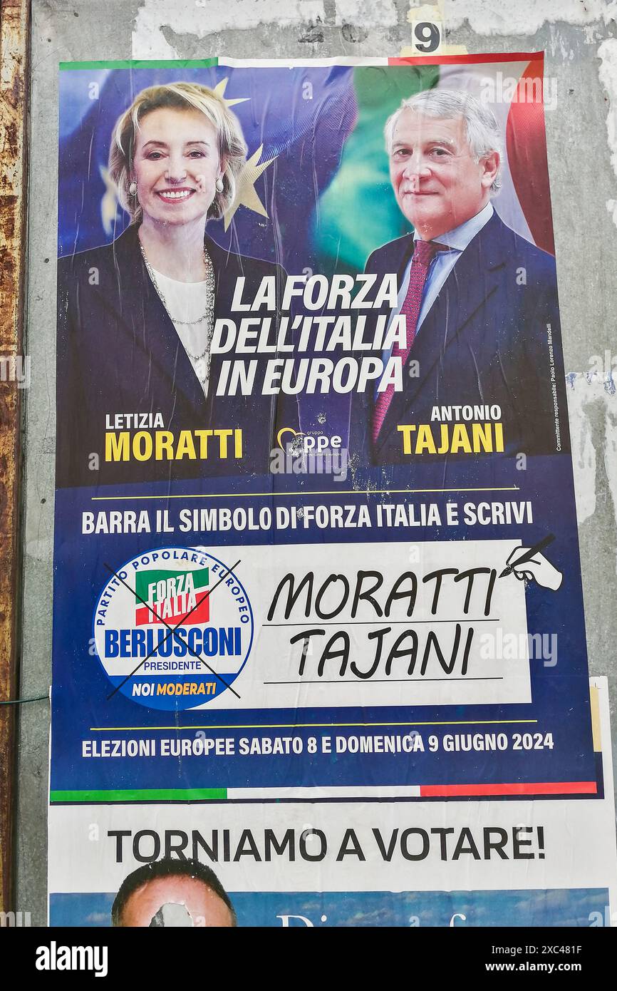 Italy, Lombardy, Casorezzo, posters for the 2024 European and local