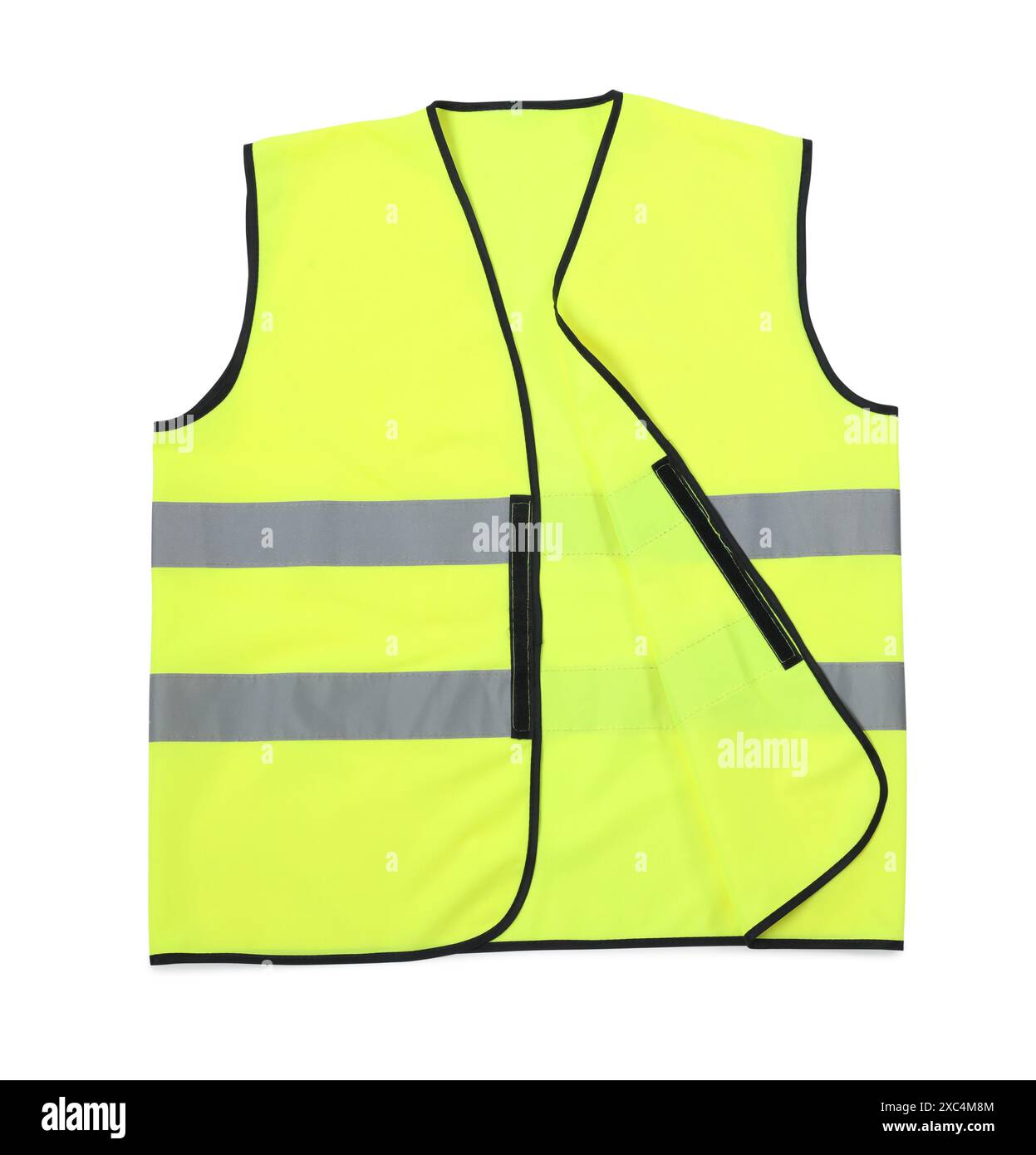 Reflective vest isolated on white, top view. Safety equipment Stock ...