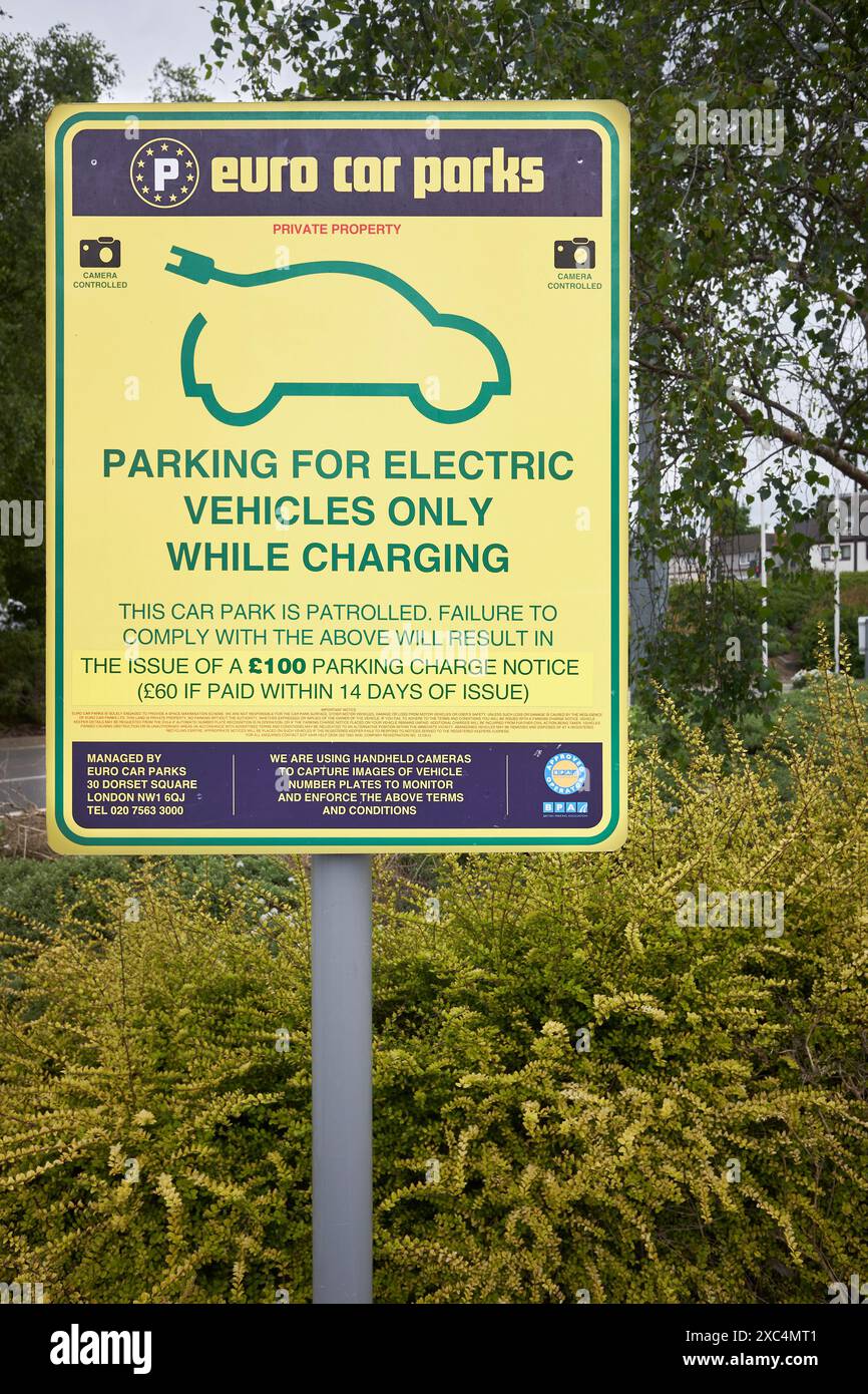 Parking for electric vehicles for charging, Morrisons car park