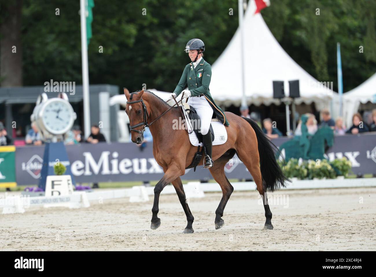 Susannah Berry of Ireland with Kilcandra Capitol during the CCI5* dressage at the Longines