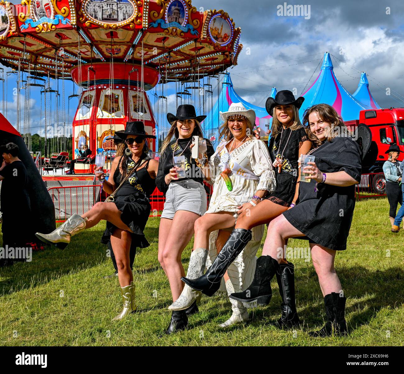 Eridge, UK. 14th June, 2024. Black Festival goers at the Deer Americano