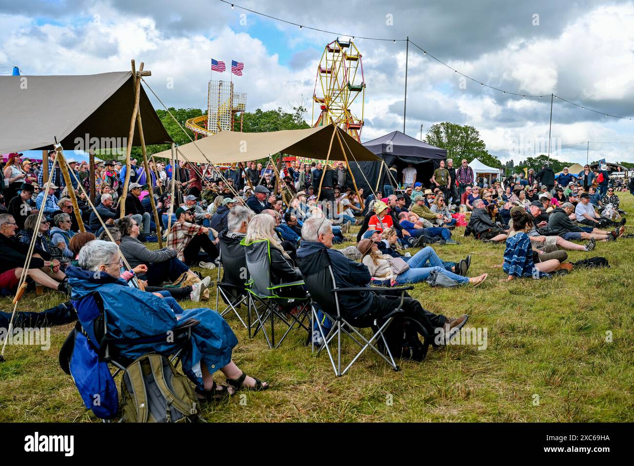 Eridge, UK. 14th June, 2024. Black Festival goers at the Deer Americano