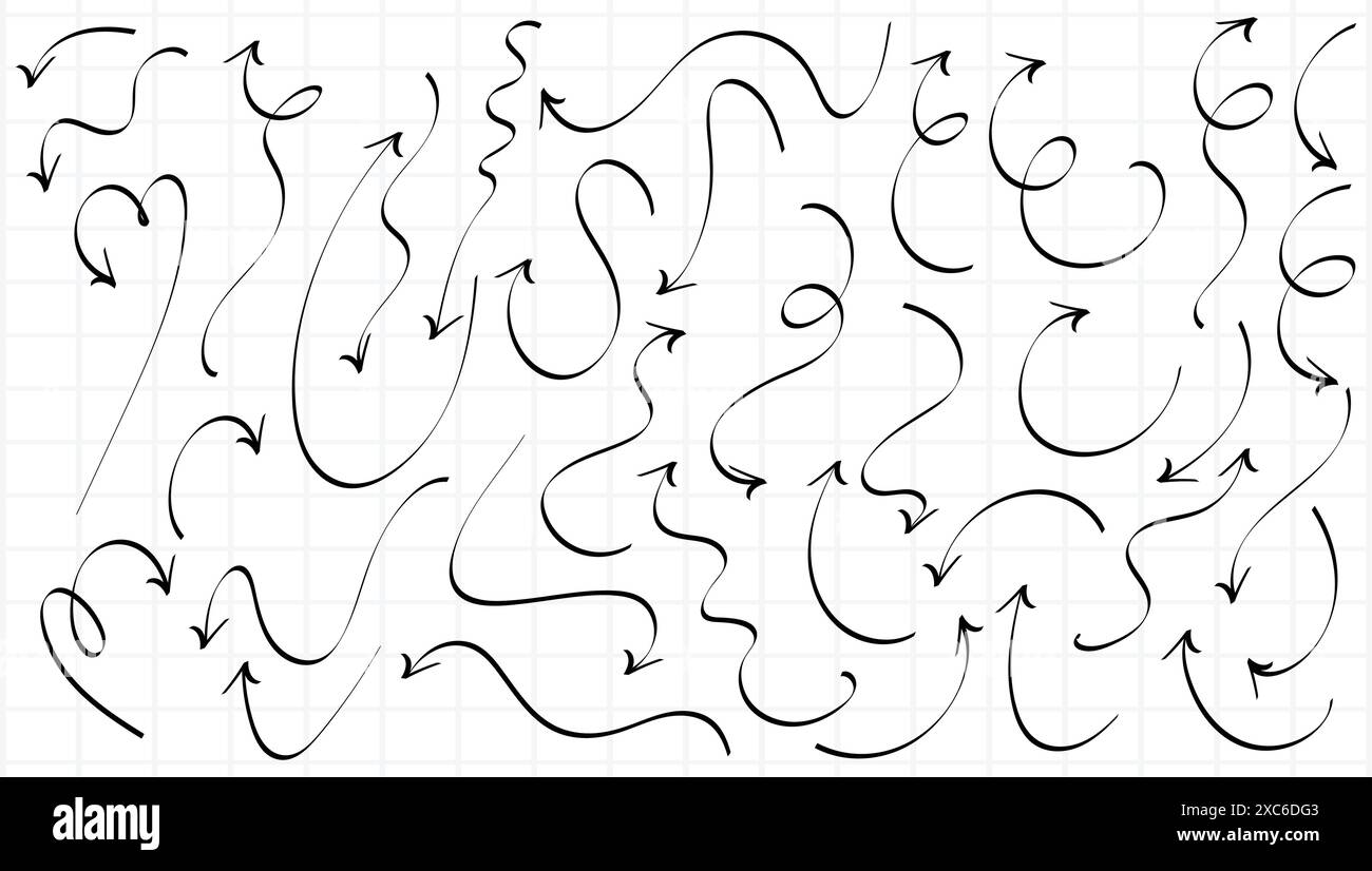Hand drawn swiral arrow set design Stock Vector Image & Art - Alamy