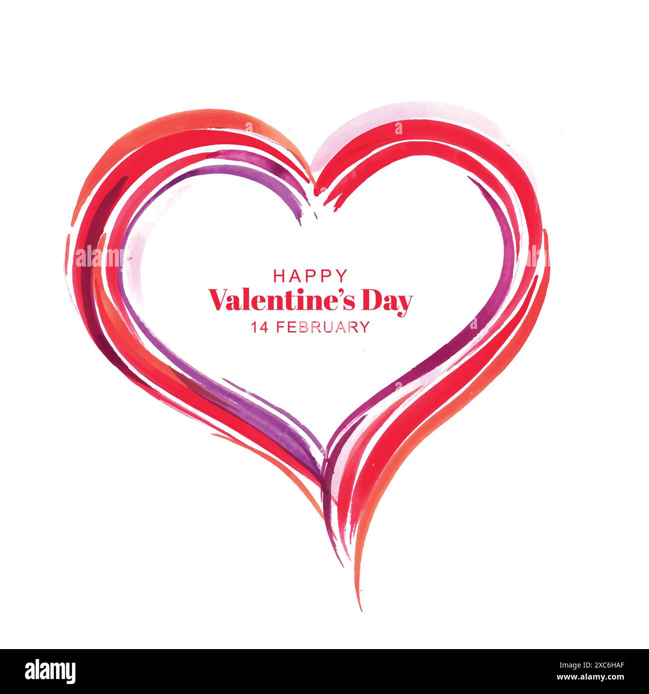 Beautiful heart shape valentines day card design Stock Vector Image ...