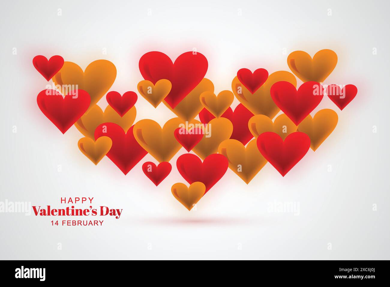 Beautiful hearts valentines day card background Stock Vector Image ...