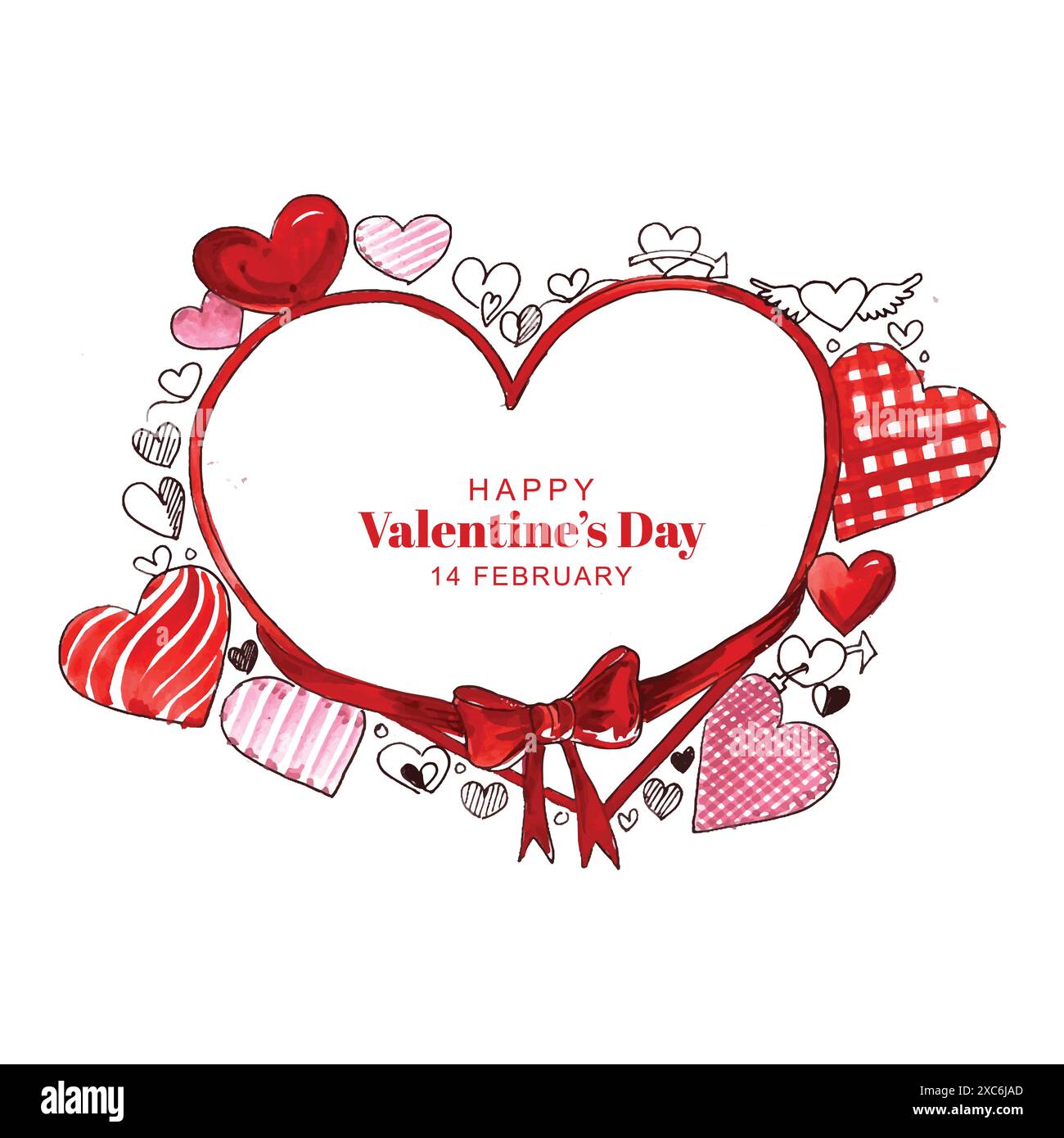 Beautiful hearts valentines day gretting card background Stock Vector ...