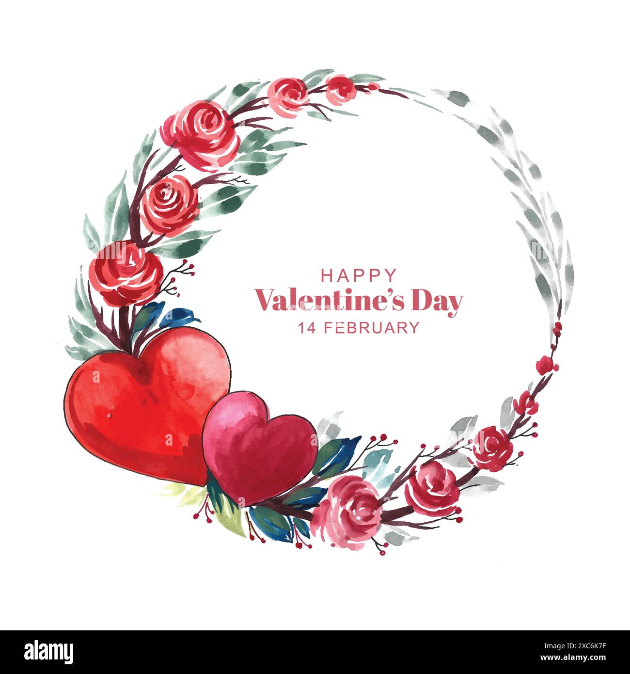 Decorative hearts valentines day gretting card design Stock Vector ...