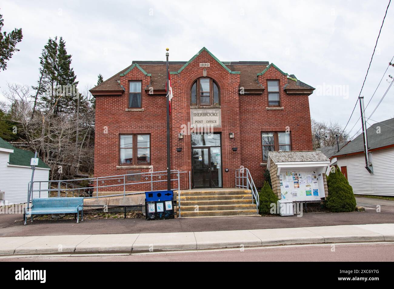 Post office on Main Street in Sherbrooke, Nova Scotia, Canada Stock