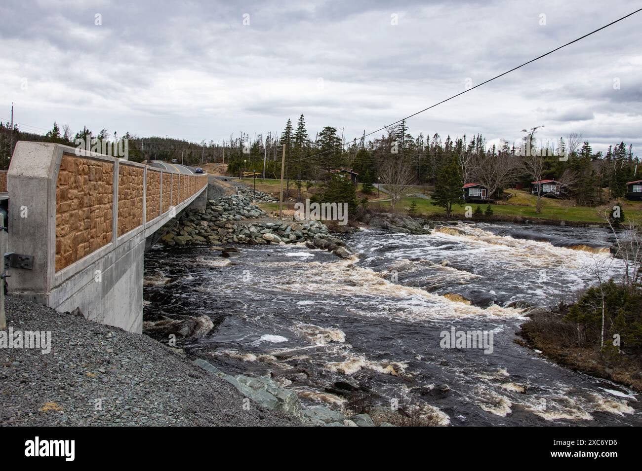 Bridge over the River in Nova Scotia, Canada Stock