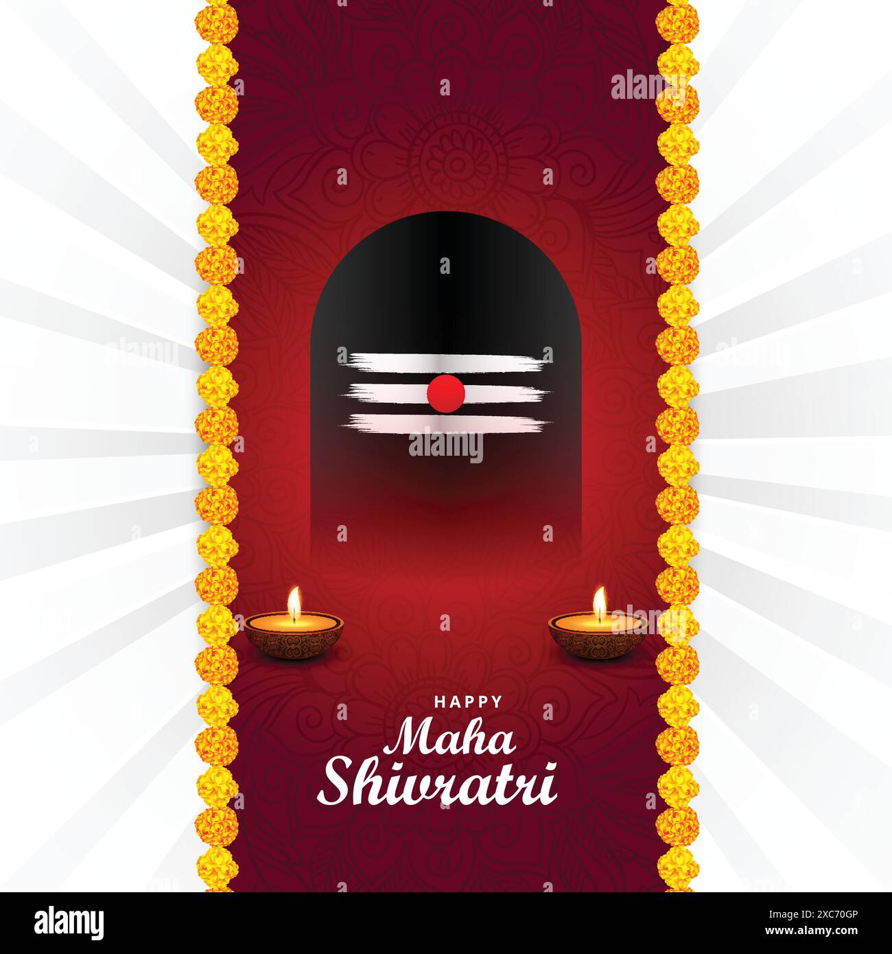 Maha shivratri festival greeting with shivling card background Stock ...