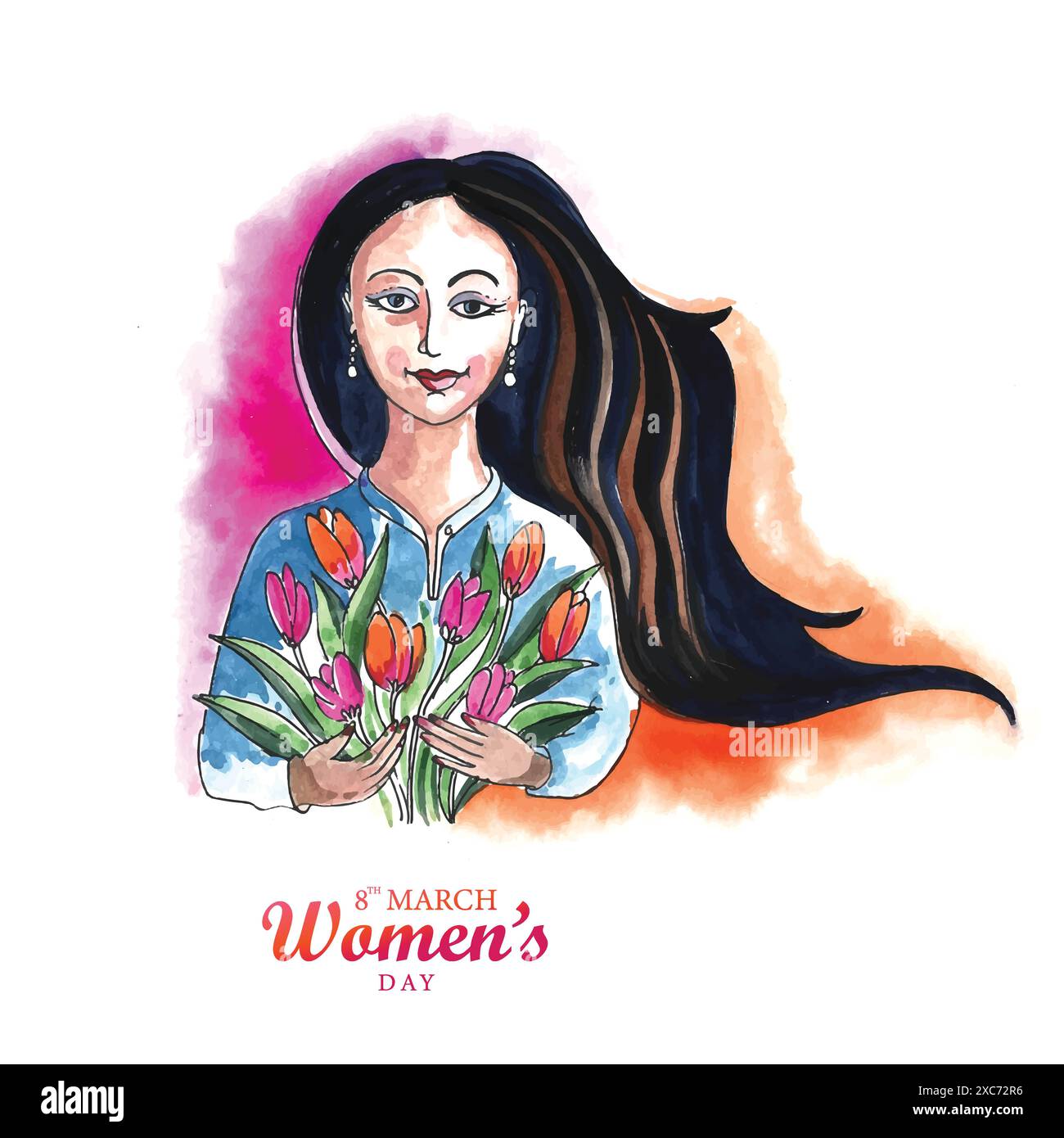 Beautiful happy womens day card background Stock Vector Image & Art - Alamy