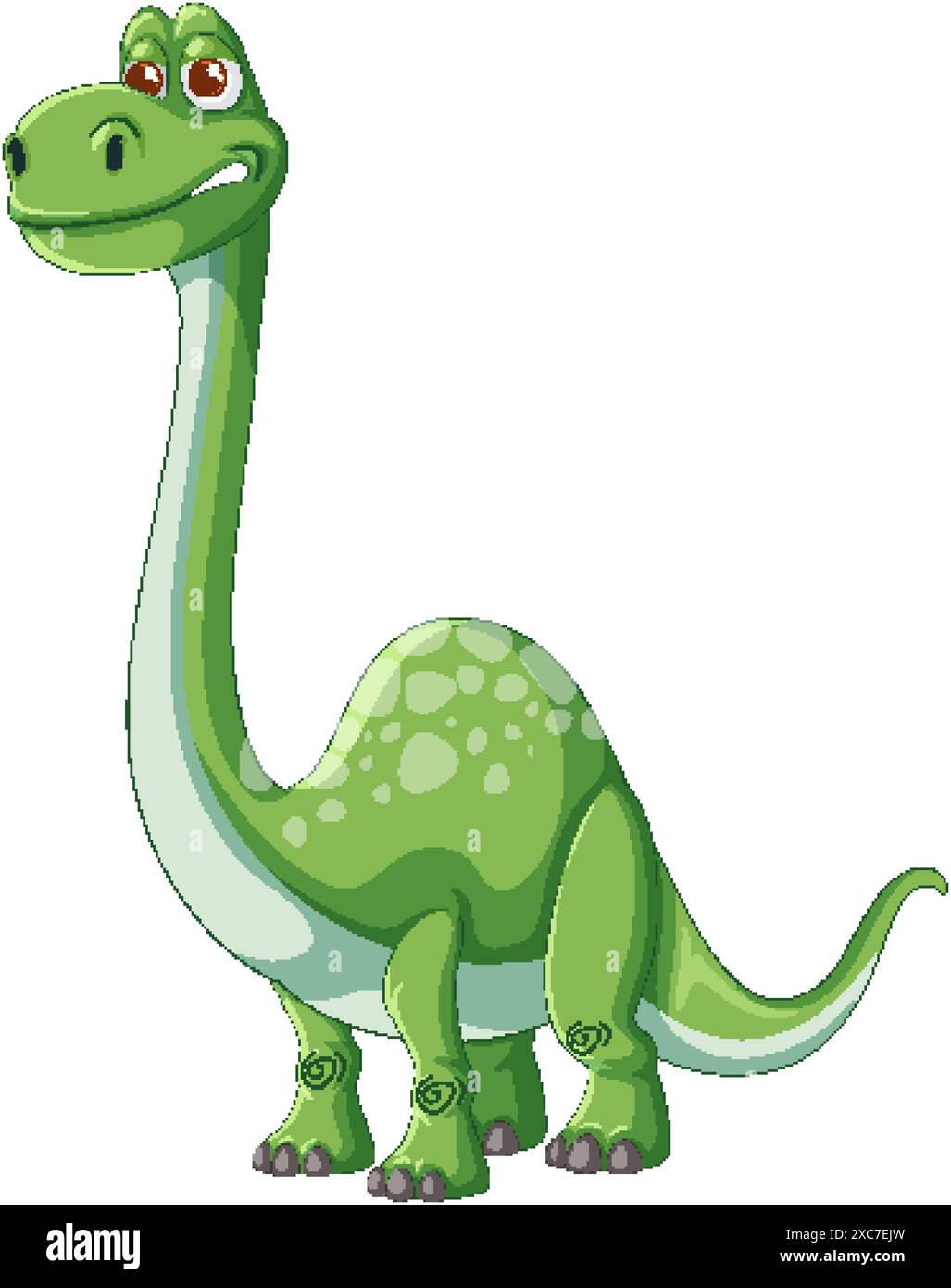 Smiling green dinosaur with long neck Stock Vector Image & Art - Alamy