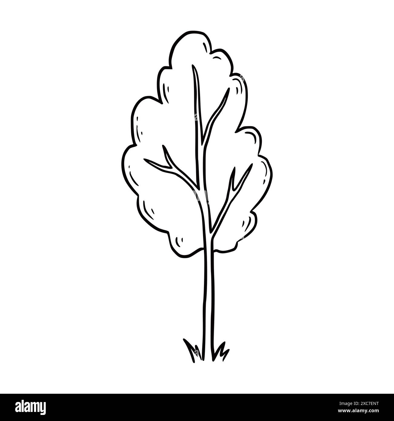 Hand drawn tree. Doodle sketch style. Drawing line simple tree icon ...