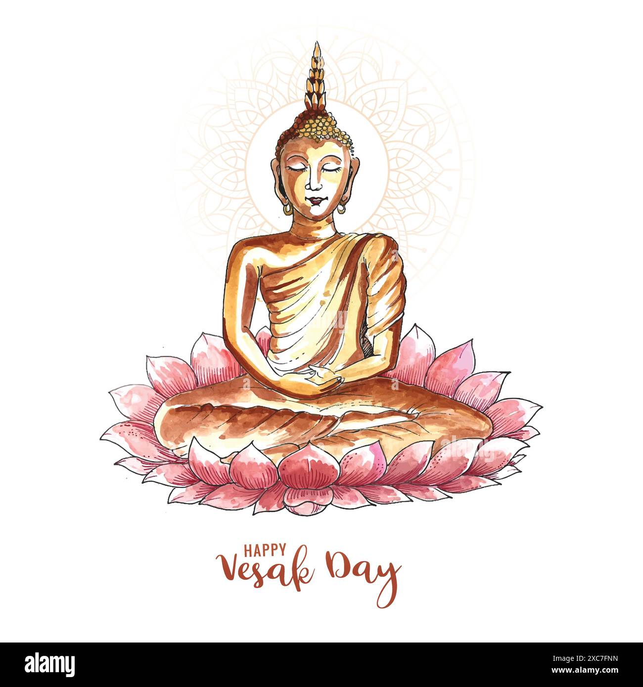Happy vesak day traditional card background Stock Vector Image & Art ...