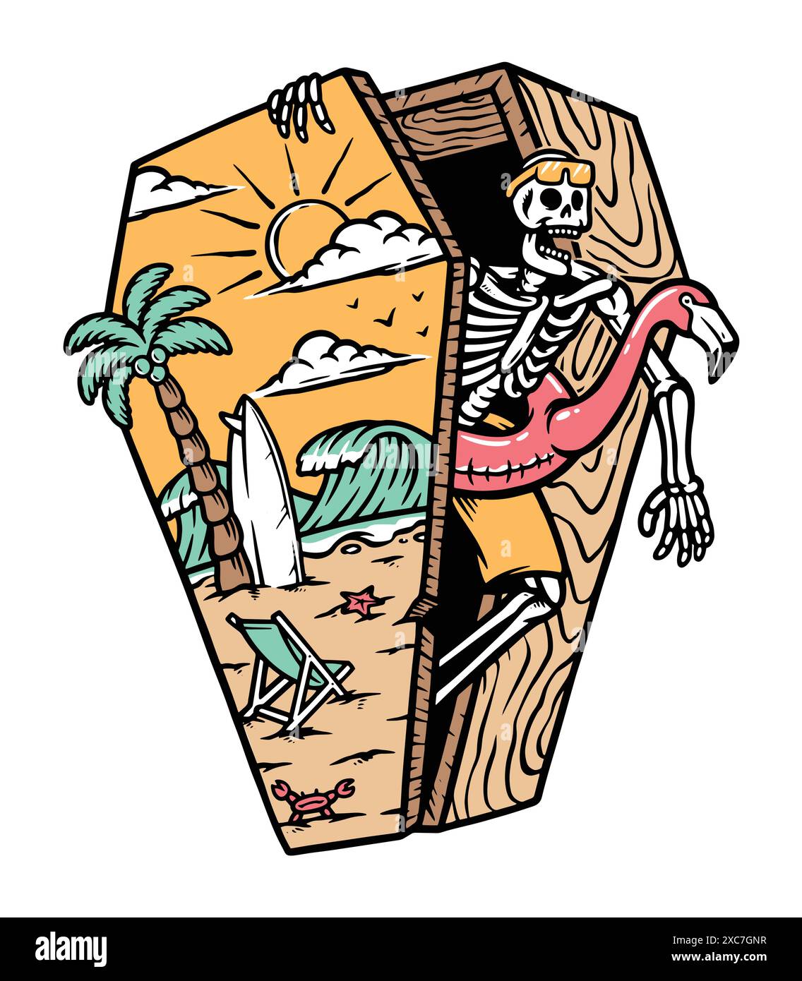 skull-to-the-beach-in-a-coffin-illustration-stock-vector-image-art
