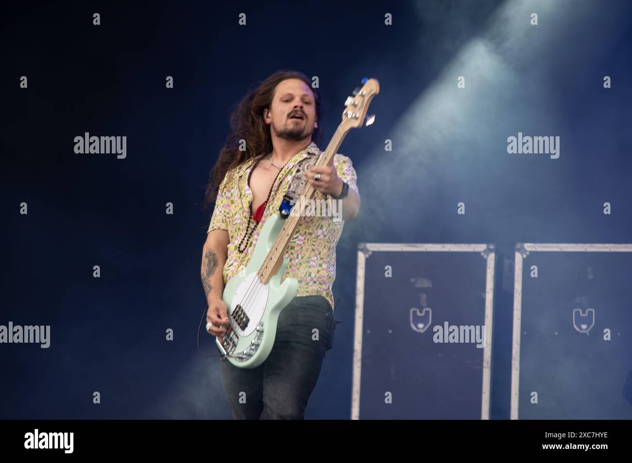 Donington, United Kingdom. 13th June 2024. Black Stone Cherry give an energetic performance at Download Festival. Cristina Massei/Alamy live news Stock Photo