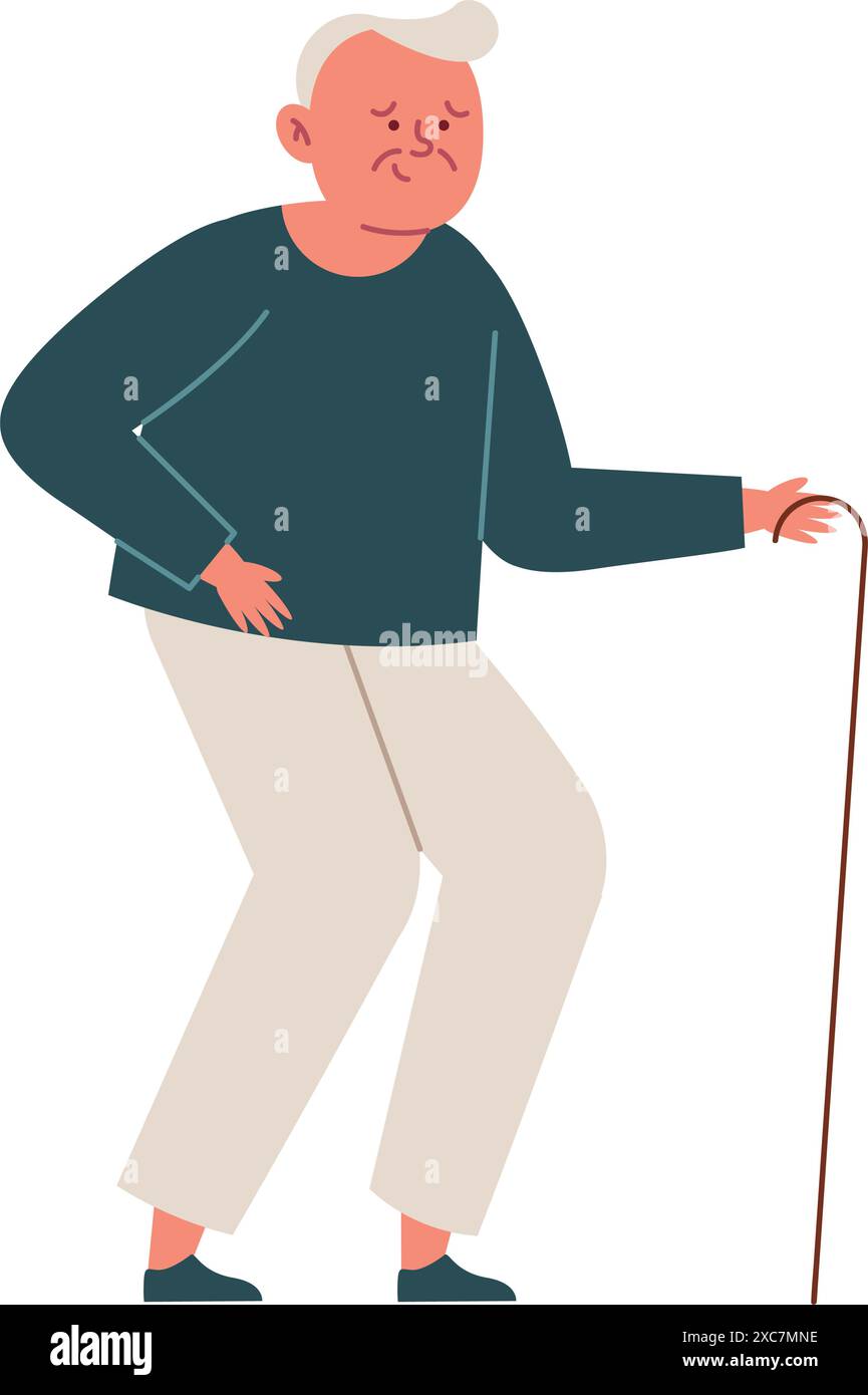 walking old man with cane cartoon Stock Vector Image & Art - Alamy