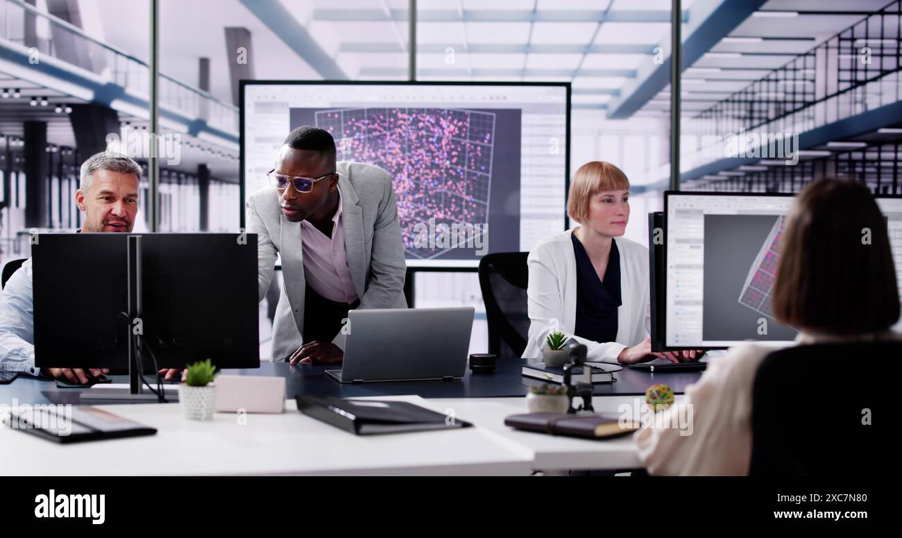 Big Data Science On Desktop Computer. Research Technology Stock Photo