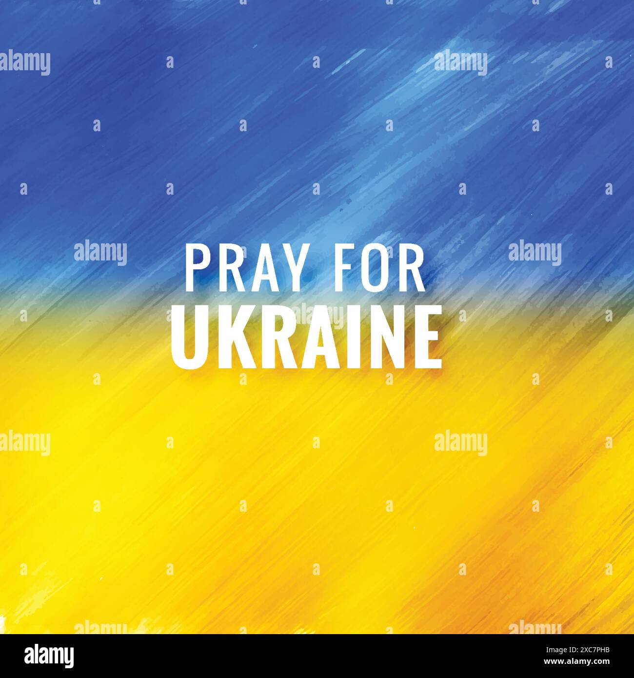 Modern flag theme pray for ukraine text texture background Stock Vector