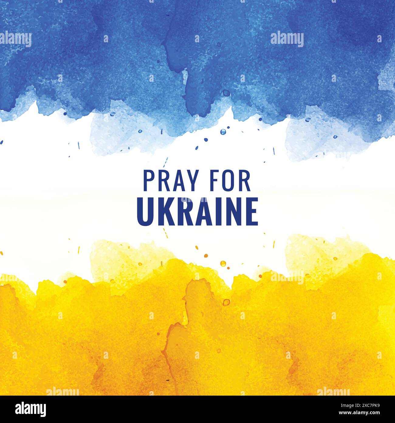 Modern flag theme pray for ukraine text texture background Stock Vector