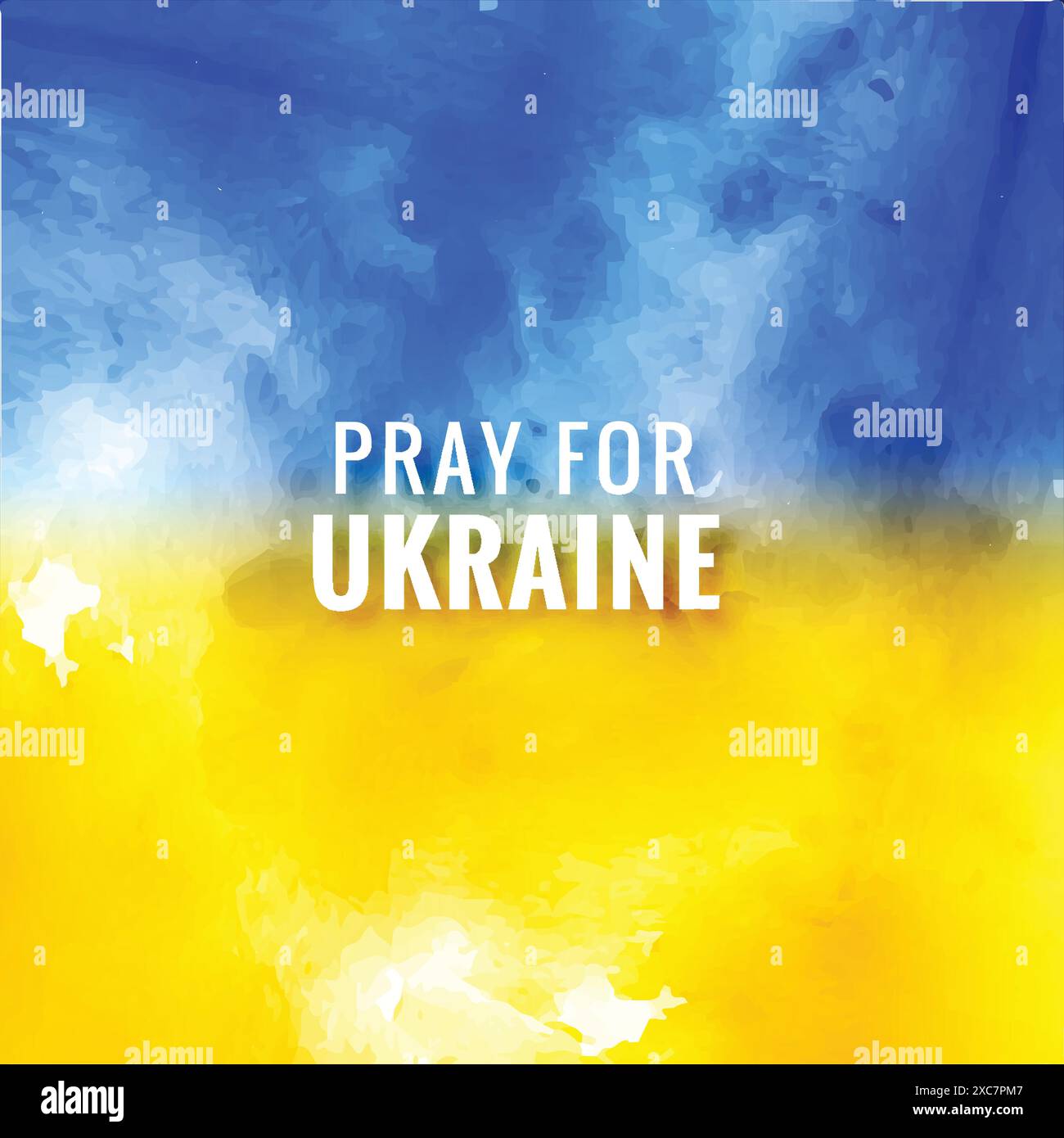 Modern flag theme pray for ukraine text texture background Stock Vector