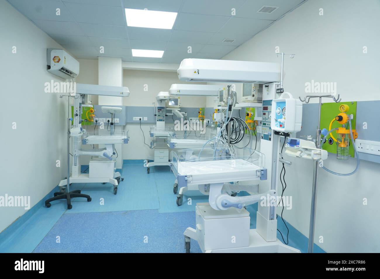 Modern Neonatal Intensive Care Unit with Infant Incubators and Advanced ...