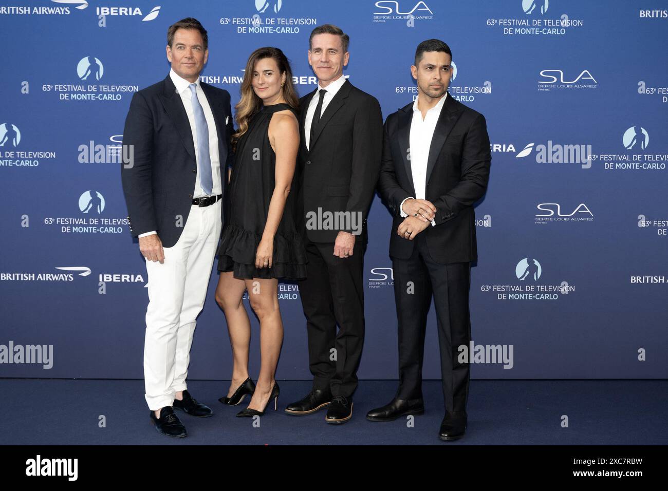 Monte Carlo, Monaco. 30th May, 2024. Michael Weatherly, Cote de Pablo, Brian Dietzen and Wilmer Valderrama attend the opening ceremony during the 63rd Monte-Carlo Television Festival on June 14, 2024 in Monte-Carlo, Monaco. Photo by David NIVIERE/ABACAPRESS.COM Credit: Abaca Press/Alamy Live News Stock Photo