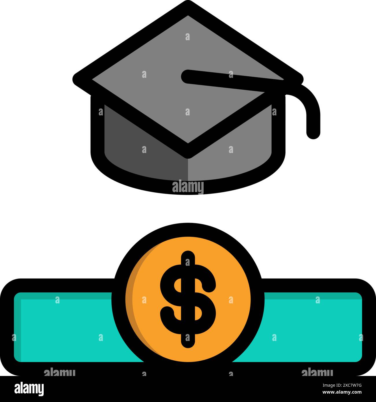 Scholarship lineal icon. graduation, diploma, academic, university flat icons. Suitable for websites, UI and mobile apps. Stock Vector