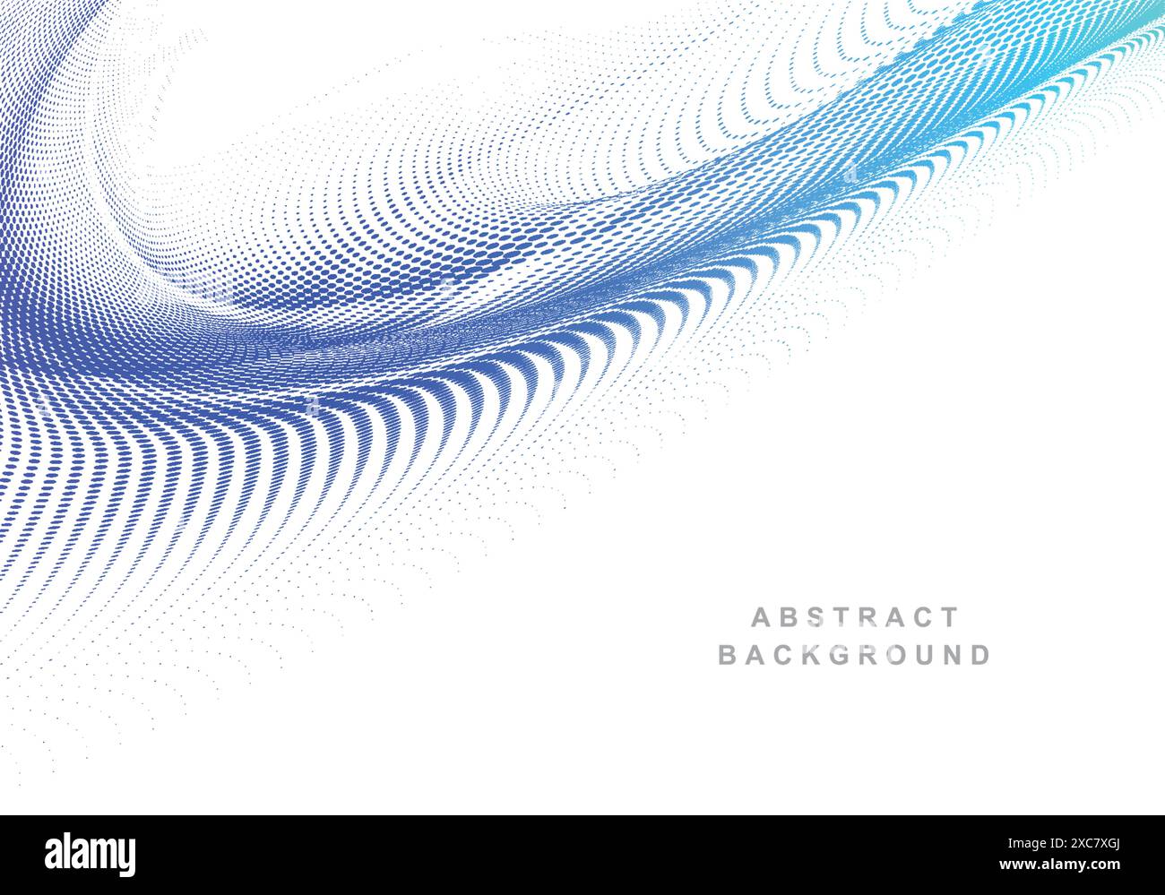 Modern colorful blue dotted flowing wave background Stock Vector