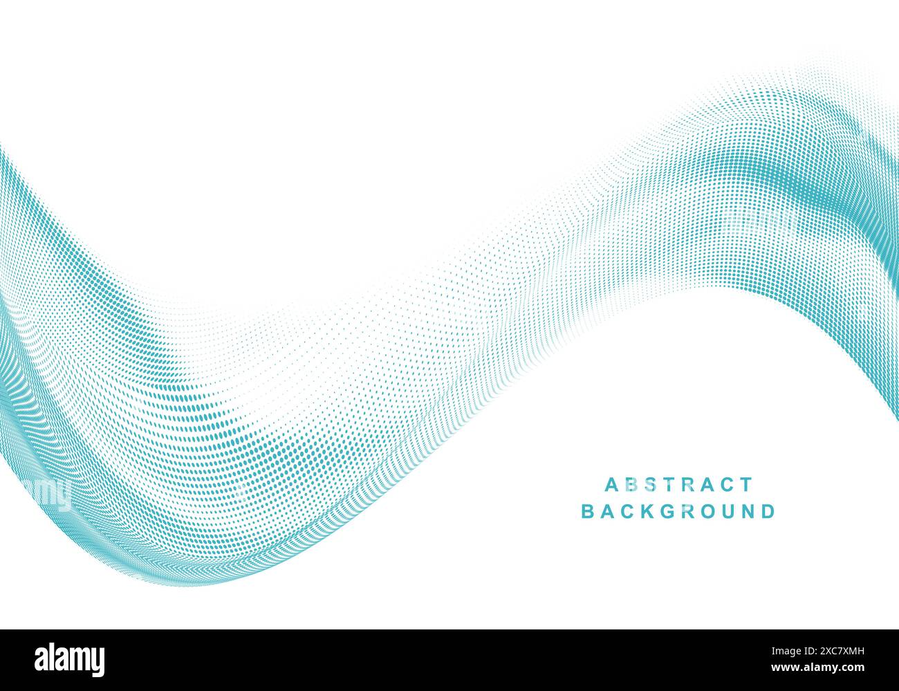Abstract dotted particles flowing wave background Stock Vector