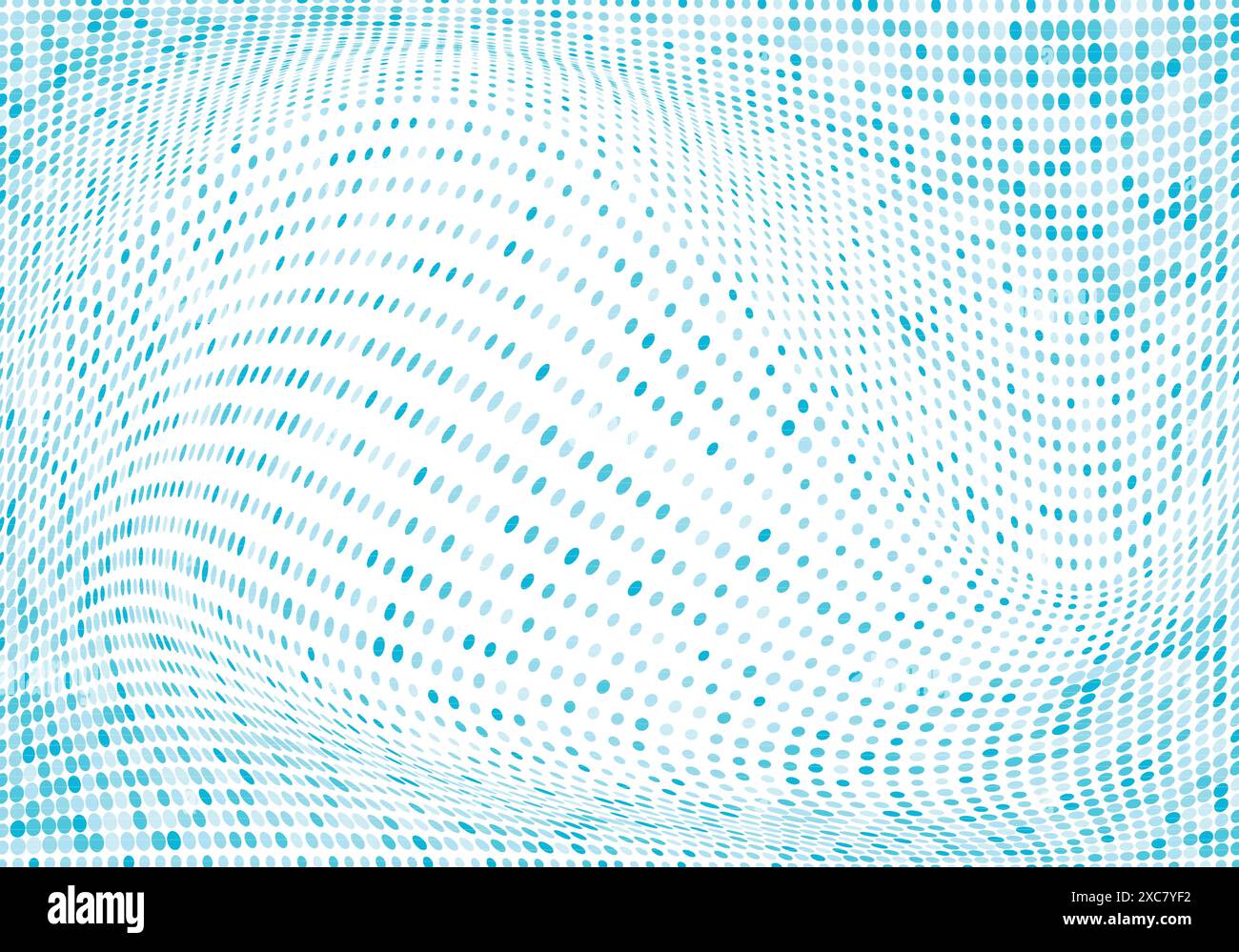 Abstract colorful blue dotted flowing wave background Stock Vector