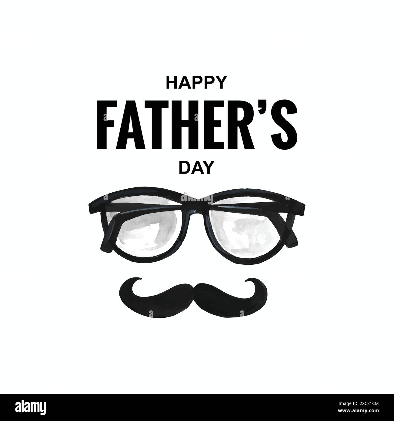 Happy fathers day spectacles and mustache greeting card design Stock ...