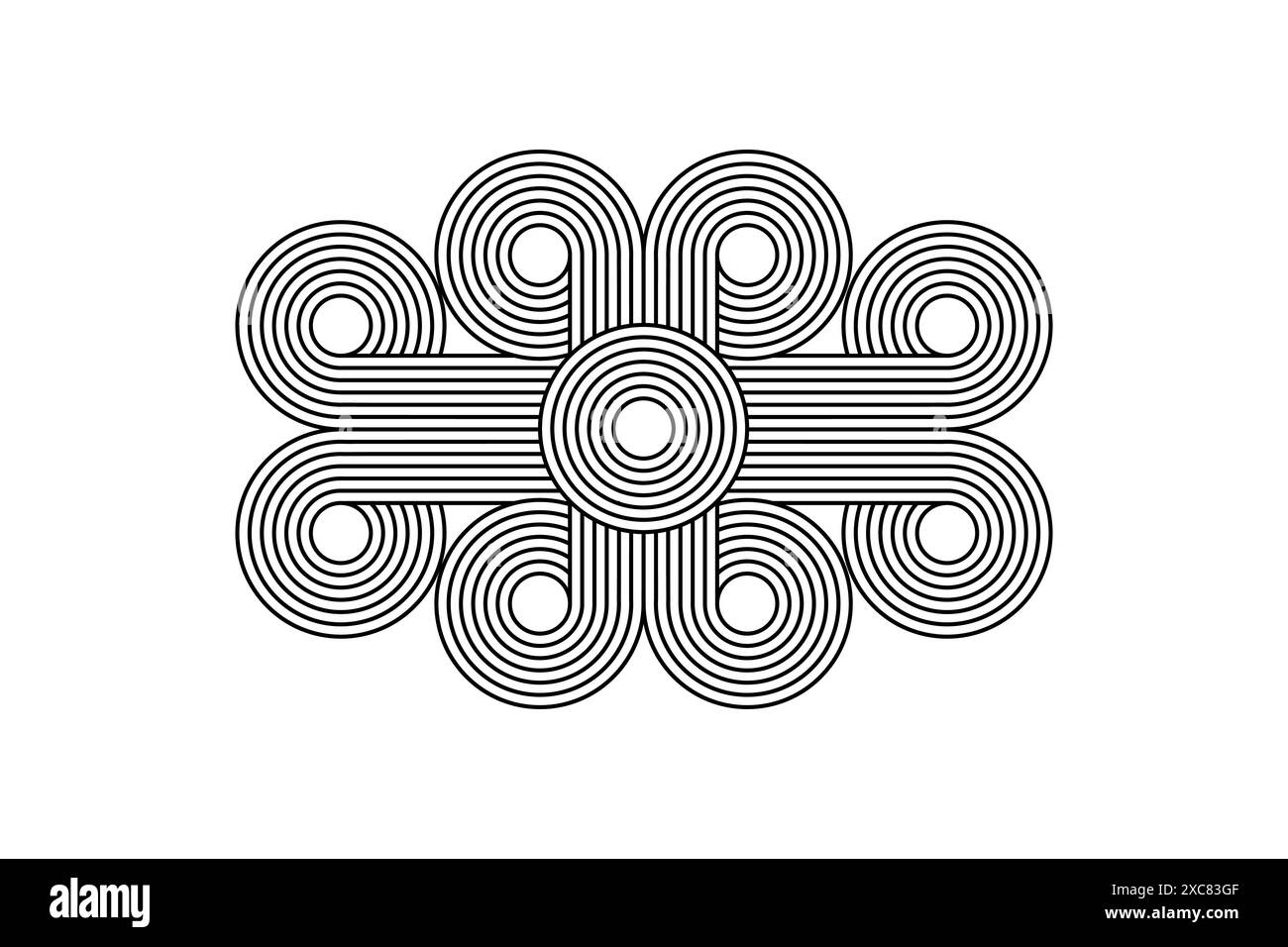 Geometric striped pattern, abstract linear boho zen arch design. Vector ...