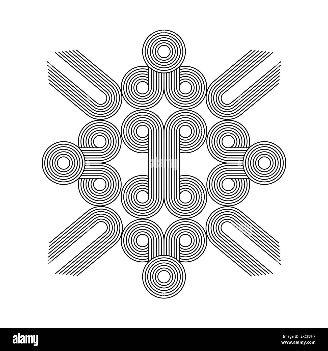 Geometric striped pattern, abstract linear boho zen arch design. Vector ...