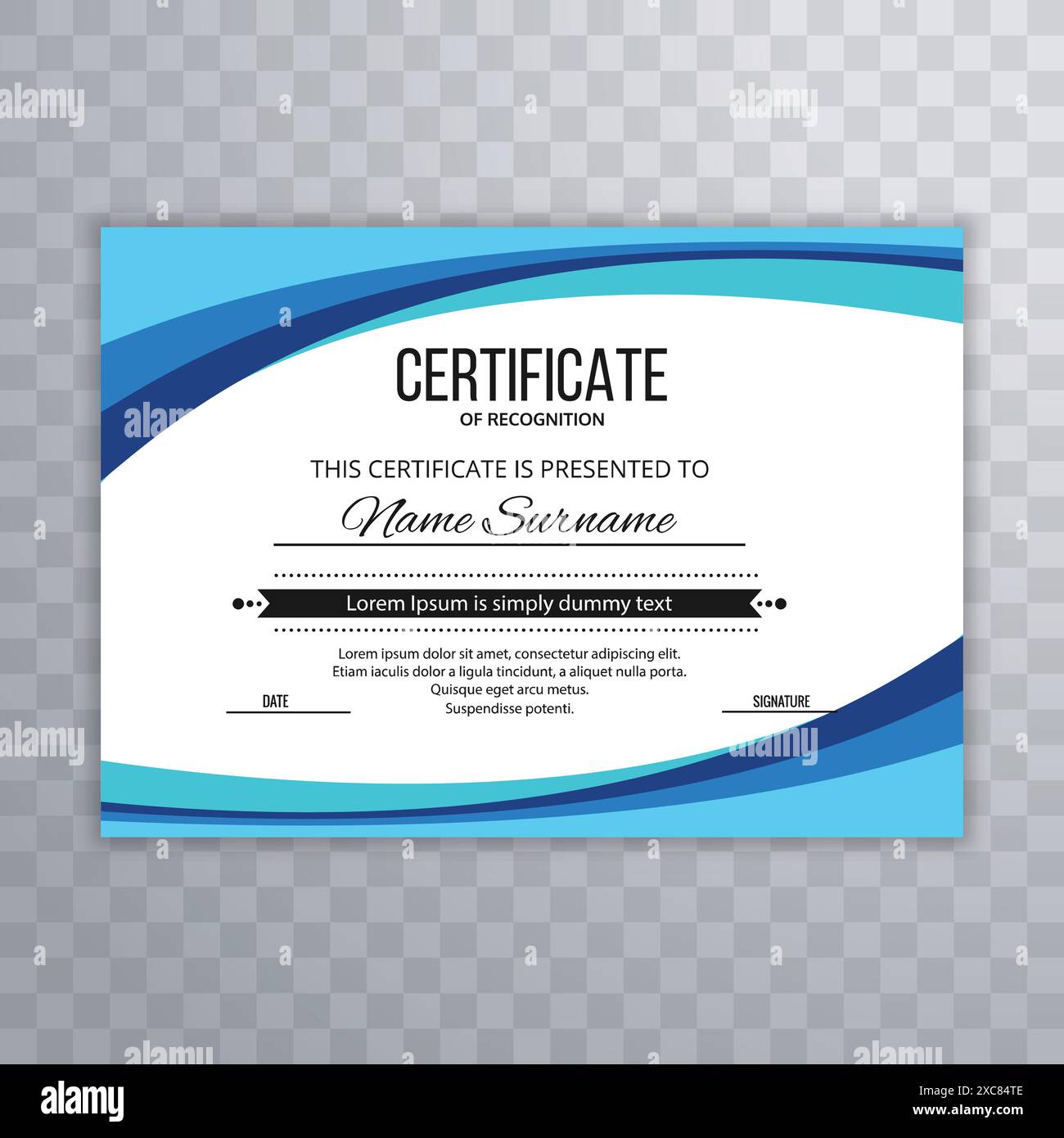 Certificate creative template blue wave design Stock Vector Image & Art ...