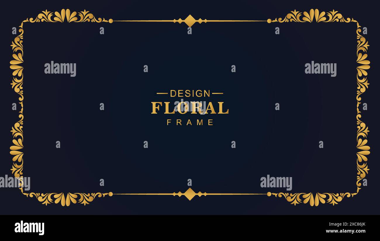 Ornamental golden luxury floral frame background Stock Vector Image ...