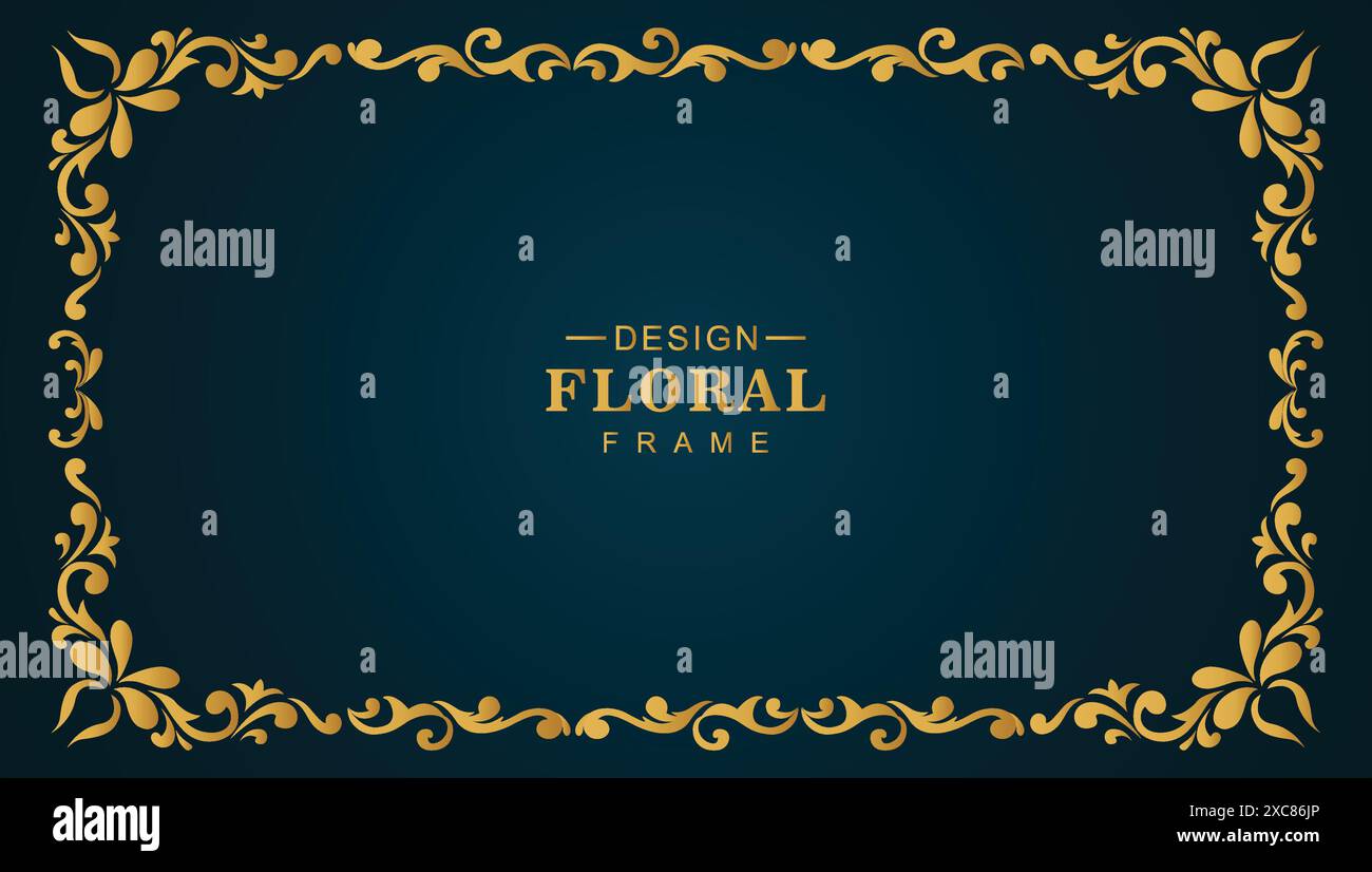 Ornamental golden luxury floral frame background Stock Vector Image ...