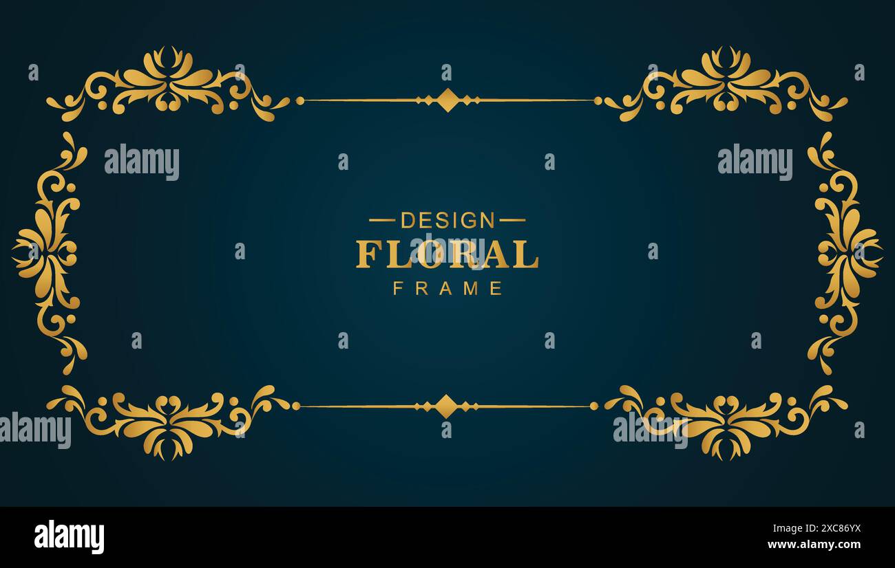 Ornamental golden luxury floral frame background Stock Vector Image ...