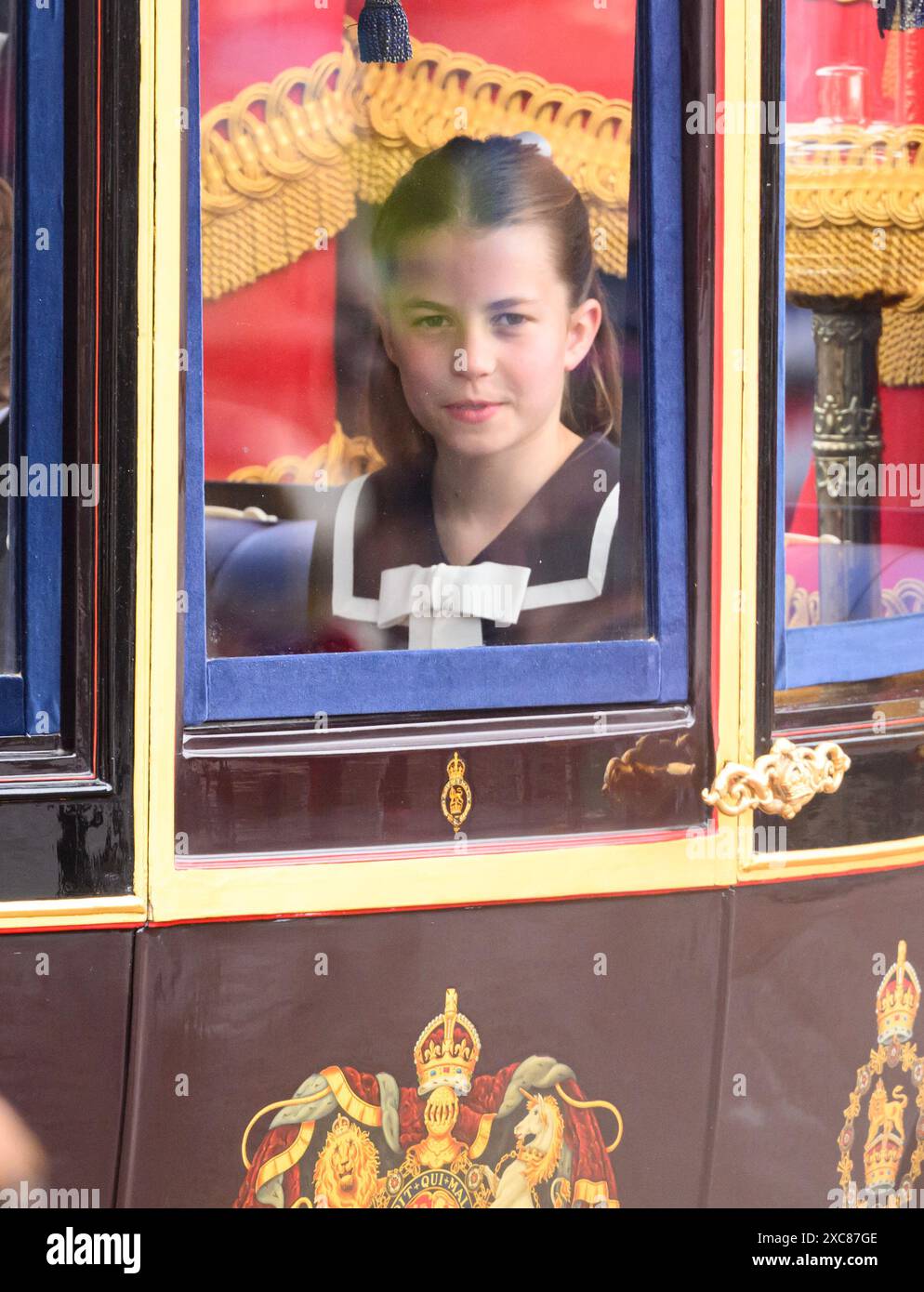 London, UK. June 15thth, 2024. Princess Charlotte attend Trooping the Colour,  London. Credit: Doug Peters/EMPICS/Alamy Live News Stock Photo - Alamy