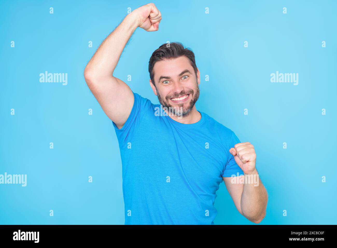 Emotional of excited man. Human reaction and emotions. Close up of ...