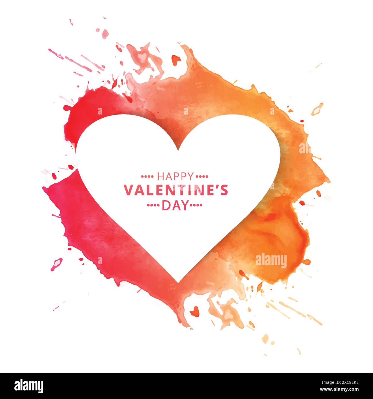 Heart splash watercolor background for valentines day card Stock Vector ...