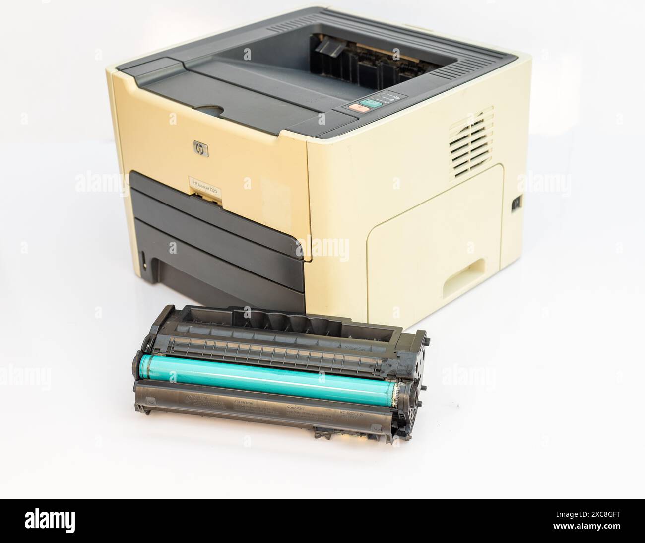 HP Laser Printer Maintenance with Cartridge Removed Stock Photo