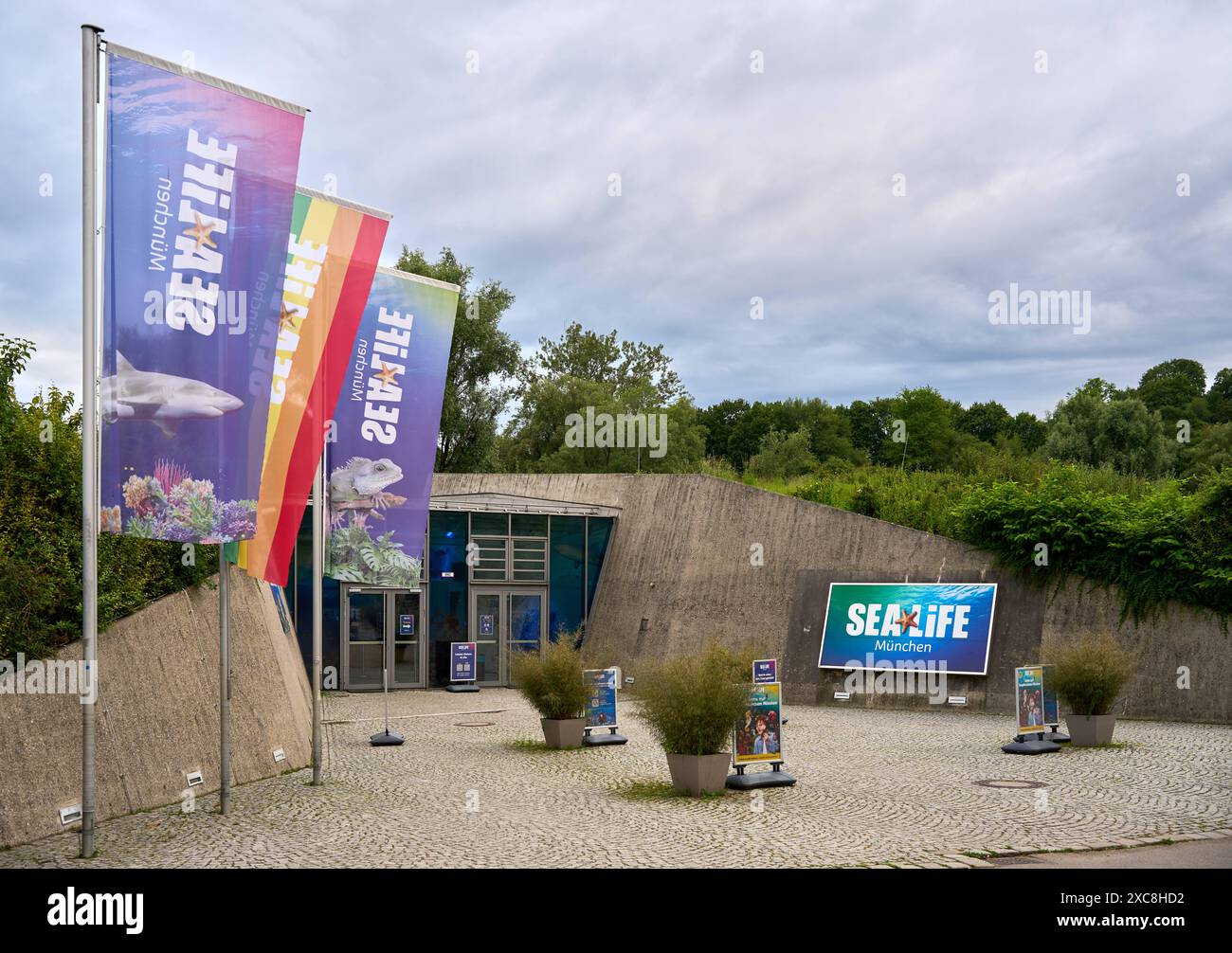 Munich Bavaria Germany 14 June 2024 Entrance Area Of Sea Life Munich Bavaria Germany 14 June 2024 Entrance Area Of Sea Life