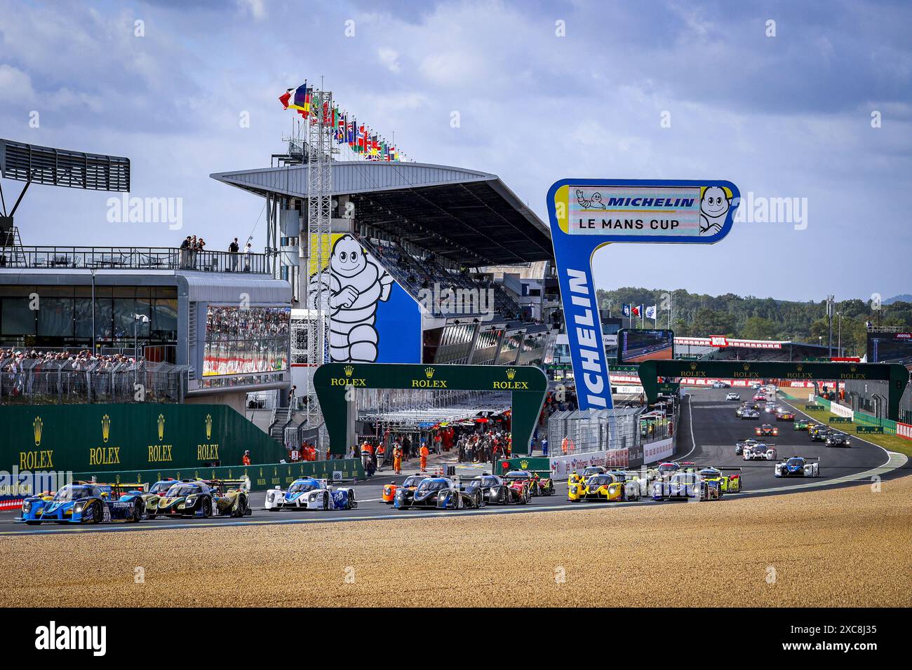start of the race, depart, during the Road to Le Mans 2024, 3rd round of the 2024 Michelin Le Mans Cup, on the Circuit des 24 Heures du Mans, from June 12 to 15, 2024 in Le Mans, France Stock Photo