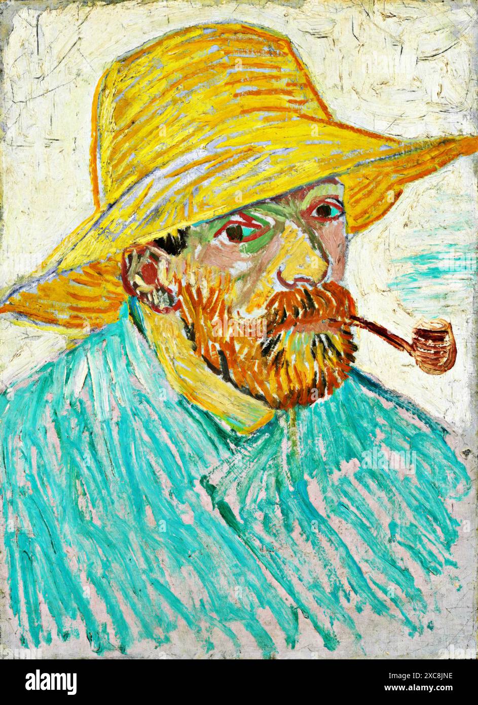 Self-Portrait with Pipe and Straw Hat, 1887 (Painting) Artist Gogh ...